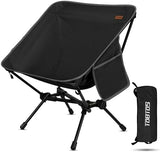 TOBTOS Ultralight Camping Chair, Portable Folding Backpacking Chair, Compact Camping Chair with Carry Bag for Outdoor Camp Hiking Backpack Beach Travel (Black)