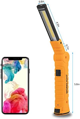 Tool Gifts for Men,Rechargeable LED Work Lights 2-Pack, Magnetic Base, Christmas Gifts for Him, Dad, Handyman - 5 Lighting Modes for Car Repair, Grill, Outdoor Use