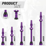 BWSHLF Tubeless Presta Valve Stem 40/44/55/60/65/80/100 mm, Super Light Alloy Presta Valve Stem Kit with Valve Core Remover Tool and Valve Stem Caps - Multiple Color and Size Options(Pair)