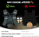 APEXUP Weighted Vest with 5lbs/10lbs/15lbs/20lbs/25lbs/30lbs Weights and Reflective Stripe, Weight Vest Men Women for Workout, Strength Training, Running