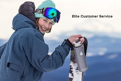 HYDRO CELL Stainless Steel Insulated Water Bottle with Straw - For Cold & Hot Drinks - Metal Vacuum Flask with Screw Cap and Modern Leakproof Sport Thermos for Adults (Graphite 24oz)