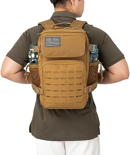 QT&QY 25L/35L/45L Military Tactical Backpack For Men Molle Daypack 3 Day Bug Out Bag Hiking Rucksack With Bottle Holder