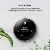 Google Nest Learning Thermostat - 3rd Gen (2015) - Programmable Smart Thermostat for Home - Works with Alexa - Stainless Steel