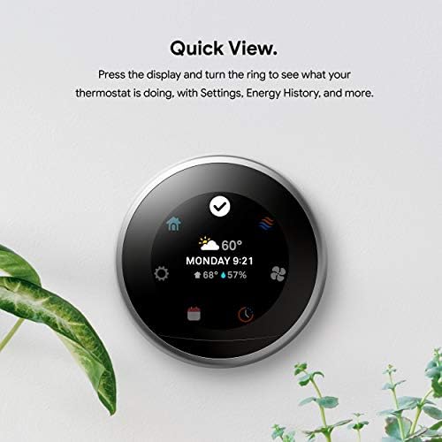 Google Nest Learning Thermostat - 3rd Gen (2015) - Programmable Smart Thermostat for Home - Works with Alexa - White