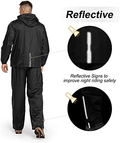 33,000ft Men's Rain Suit Packable Waterproof Lightweight Rain Gear for Golf Hiking Cycling 2 Pieces (Jackets and Pants)
