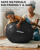 Trideer Extra Thick Yoga Ball Exercise Ball, 5 Sizes Gym Ball, Heavy Duty Ball Chair for Balance, Stability, Pregnancy, Quick Pump Included