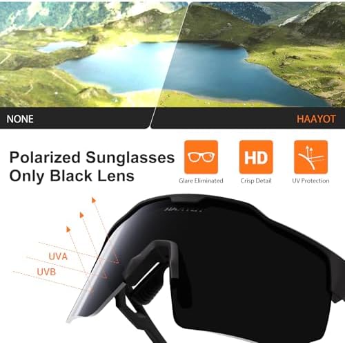 HAAYOT Polarized Sports Sunglasses for Men Women Youth Baseball Cycling Running Softball Biking Glasses 5 Lenses