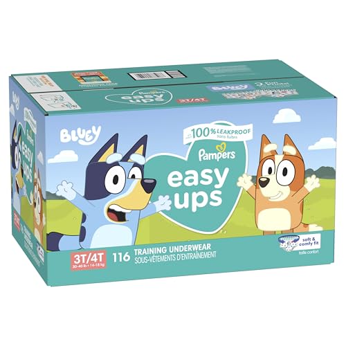 Pampers Training Pants - Easy Ups Boys & Girls Bluey - Size 2T-3T, 140 Count, Children's Potty Underwear (Packaging May Vary)