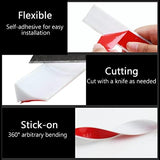 New Collapsible Shower Threshold Water Dam, Self Adhesive Silicone Waterproof Barrier Bathroom and Kitchen Water Strip Dam Shower Guard for Dry And Wet Separation Caulk Seal Strip Edge Trim(White)