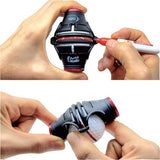 360-Degree Golf Ball Marker Alignment Tool Kit - Triple Line Stencil with 3-Color Pens and Gift Box