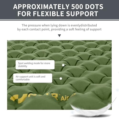 Naturehike 25oz Ultralight Sleeping Pad, Insulated Inflatable Sleeping Pad 4.6R, Lightweight Sleeping Mat for Camping, Hiking, Backpacking, with Air Pump Sack