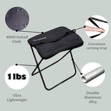 Tall Portable Stool - 15.75" Ultra-Lightweight Folding Stools for Adults & Kids - Black Stool for Camping, Hiking & More - Durable & Collapsible Pop Up Chair - Easy Setup Portable Stools for Adults