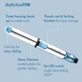 BaBylissPRO Flat Iron Hair Straightener, 3/4 Inch Nano Titanium Prima 2000 Mini Travel, Hair Styling Tools & Appliances, BNT2000UC