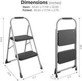 COSCO 2-Step Big Step, Steel Step Stool, Gray
