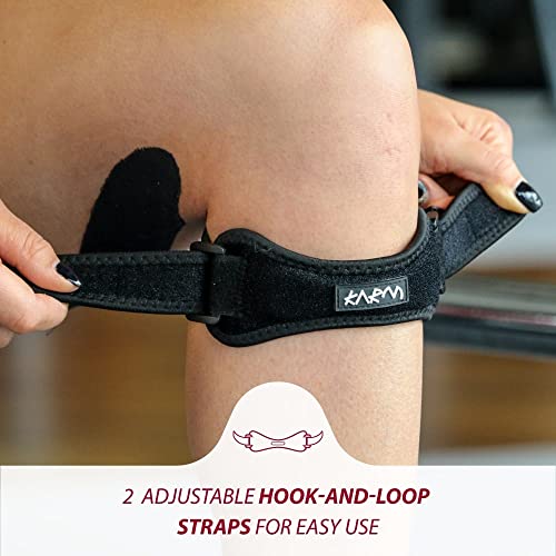 KARM Plus Size Knee Brace for Women & Men Plus Size - Patella Band - Patellar Tendon Support Strap for Jumpers Knee Pain, Basketball, Sports, Obese (XXL/3XL/4XL/5XL/6XL, Single Strap, Black)