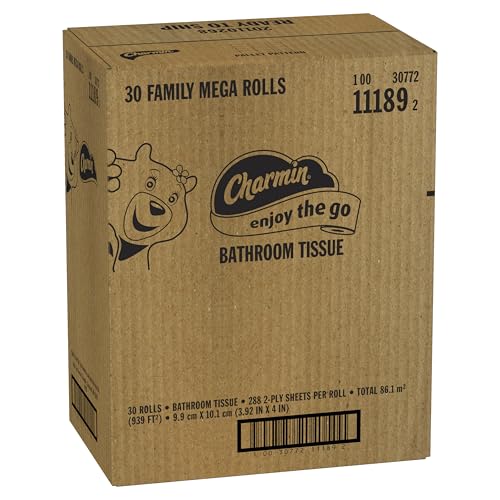 Charmin Ultra Soft Cushiony Touch Toilet Paper, 24 Family Mega Rolls = 123 Regular Rolls