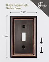 4-Pack Single Toggle Wall Plate, Decorative Aged Bronze Light Switch Cover, Metal Switch Plate Cover, 3.15''*4.88'', Midsize