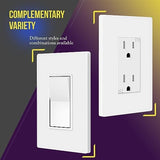 ENERLITES Screwless Decorator Wall Plate Child Safe Outlet Cover, Size 1-Gang 4.68" H x 2.93" L, Polycarbonate Thermoplastic, SI8831-W-10PCS, White (10 Pack)