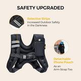 PACEARTH Weighted Vest,4lb/6lb/10lb/12lb/16lb/20lb/25lb/30lb Weight Vest with Reflective Stripe, Body Weight Vests Adjustable for Men, Women Workout, Strength Training, Running, Walking, Jogging
