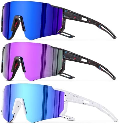 3PACK Kids Sunglasses Polarized Youth Baseball Sunglasses Boys Girls Softball Cycling UV400 Protection Goggles