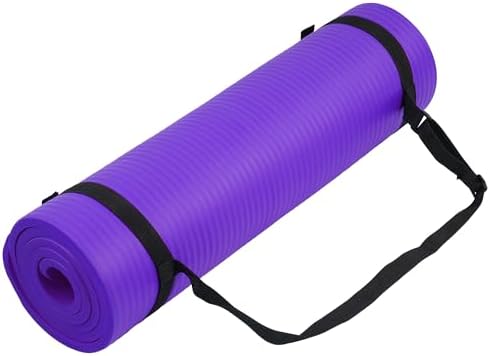 Yoga Mat, 1/2-Inch Extra Thick High Density Exercise Mat, Anti-Tear Exercise Yoga Mat with Carrying Strap, Suitable for Various Yoga Exercises