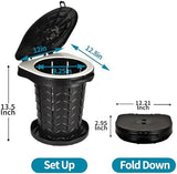 Upgrade Retractable Portable Toilet Travel Toilet Adjustable Height Camping Toilet Portable Potty for Adults Kids, Foldable Portable Toilet for Camping/Car