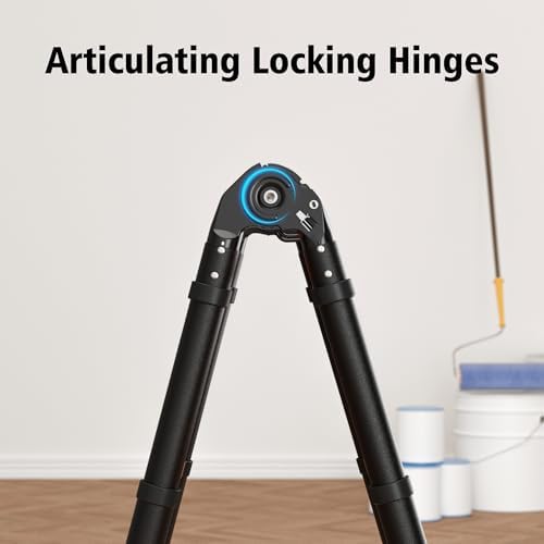 16.5FT Telescoping Ladder A Frame, Aluminum Portable Extension Folding Ladder Meets EN131 Standard, Multi-Purpose Compact Telescopic Ladder for Household or Outdoor Work, 330lbs Max Capacity