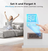 Quiet Register Booster Fan Fits 4" x 12" (DUCT OPENING CUTOUT), 10-Speed Smart Heating Cooling AC Vent Booster Fan w/Remote Control & Thermostat Control (Bronze) - Corded