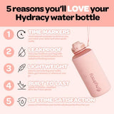 Hydracy Water Bottle with Time Marker -Large BPA Free Water Bottle & No Sweat Sleeve -Leak Proof Gym Bottle with Fruit Infuser Strainer & Times to Drink -Ideal for Fitness Sports & Outdoors