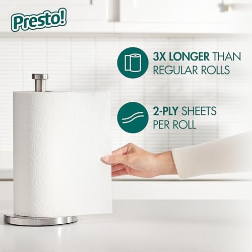 Amazon Brand - Presto! Flex-a-Size Paper Towels, 158 Sheet Huge Roll, 12 Rolls (2 Packs of 6), Equivalent to 38 Regular Rolls, White