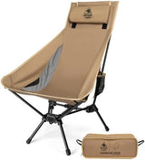 OneTigris Tigerblade High Back Camping Chair with Pillow Design, Comfortable Widened Seat Folding Chair