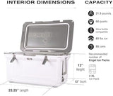 ENGEL 60 QT Ultra-Light Injection Molded Cooler - Ice Chest Keeps Ice up to 7 Days - Large Cooler Includes Wire Basket, Divider and Built-in Bottle Opener