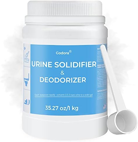 Godora ECO-Friendly Poo Urine Gel Powder with Spoon, Fast-Absorbing Camping Toilet Chemicals, Rapidly Biodegradable Eco Gel for Portable Toilet, for Outdoor Portable Bedpans & Emergencies