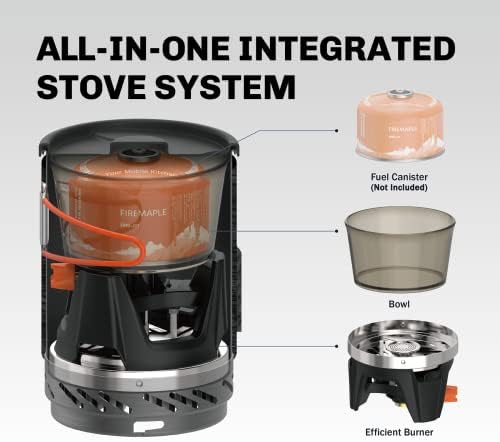 Fire-Maple "Fixed Star 1" Backpacking and Camping Stove System | Outdoor Propane Cooking Gear | Portable Pot/Jet Burner Set | Ideal for Hiking, Trekking, Fishing, Hunting Trips and Emergency Use