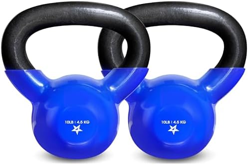 Yes4All 5-65lbs Kettlebells Vinyl Coated Cast Iron for Dumbbell Weights Exercises, Gym, Fitness, Full Body Workout Equipment Push up, Grip and Strength Training