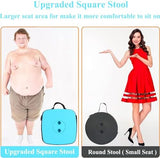 Fishboy Upgraded Square Collapsible Stool, 400lbs Max Weight, Lightweight But Sturdy, Portable Retractable Folding Telescoping Foldable Camping Stool for Adults Outdoor Fishing Hiking Travel BBQ