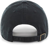 47 Brand MLB Black White Primary Logo Clean Up Adjustable Baseball Cap Hat, Adult One Size Fits All