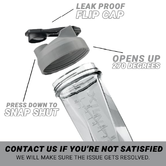 HELIMIX 2.0 Vortex Blender Shaker Bottle Holds upto 28oz | No Blending Ball or Whisk | USA Made | Portable Pre Workout Whey Protein Drink Shaker Cup | Mixes Cocktails Smoothies Shakes | Top Rack Safe