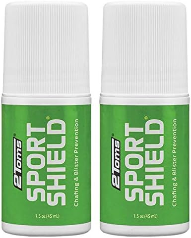 2Toms SportShield, Original Formula, All-Day Anti Chafe and Blister Prevention, Waterproof Protection from Chafing and Skin Irritation, 1.5 Ounces, 2 Bottles