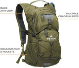 Teton Oasis Hydration Backpack – Lightweight Water Pack with Bladder for Hiking, Running, Cycling, Biking – 18L/22L Sizes – Sewn-in Rain Cover – Fits Men and Women