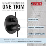 Delta Faucet Modern Raincan 2-Setting Shower Round System Including Rain Shower Head and Handheld Spray Black, Rainfall Shower System Brushed Black, Shower Valve Trim Kit, Matte Black 342702-BL