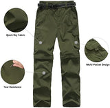 Boy’s Convertible Hiking Pants Lightweight Quick Dry Zip Off Pants for Kids Youth Outdoor UPF 50+ Casual Cargo Trousers