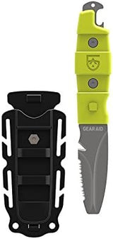 GEAR AID Akua Blunt Tip Paddle Knife with Serrated 3” Blade and Sheath