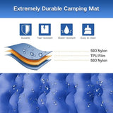 Double Sleeping Pad Camping, Self Inflating 6'' Extra-Thick 2 Person Pillow Built-in Foot Pump Waterproof Inflatable Sleeping Mat Backpacking, Tent, Hiking, Portable Camping Pad (Navy Grey)