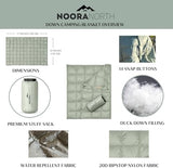 Down Camping Blanket with Footbox - Packable Warm Puffy Lightweight Camp Quilt - Water Resistant for Backpacking Hiking Travel – Compact Outdoor Throw Sleeping Blanket with Bag - 52x77