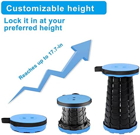 Foldable Telescoping Stool Portable, Retractable Stool for Adults, Upgraded Collapsible Folding Seats with Load Capacity 550lbs, Camping Stools for Adults