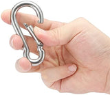 sprookber Stainless Steel Spring Snap Hook Carabiner - 304 Stainless Steel Clips, Set of 6