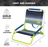 Quiksilver Low Beach Chair – Lightweight Folding Chair – Portable and Durable Chairs for Beach, Patio, Camping Chair, or Sporting Events with Carry Strap