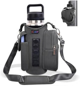 icolor Magnetic Gym Bag Water Bottle Carrier Holder with Phone Pockets & Shoulder Strap,5 Built-in Magnets Gym Bottle Pouch Sleeve,Magnetic Bag Gym Accessories Organizer for Men Women