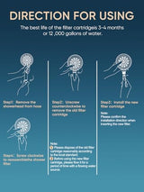 Cobbe 4 Pack Replacement Filters for Handheld Shower Head - 2.0 Carbon Shower Head Filter System - Removes Over 99% Chlorine - Reduces Dry Itchy Skin from Hard Water